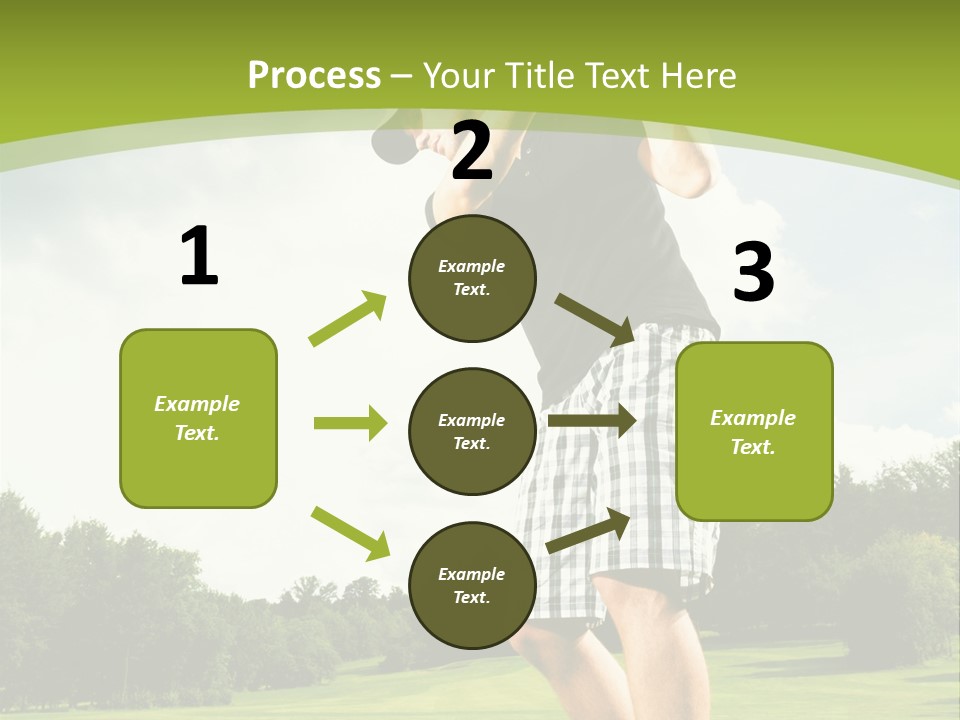 A Man Is Playing Golf On A Green Field PowerPoint Template