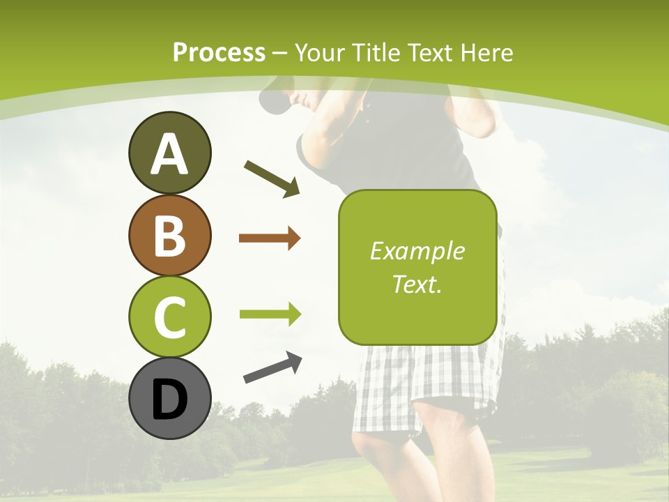 A Man Is Playing Golf On A Green Field PowerPoint Template