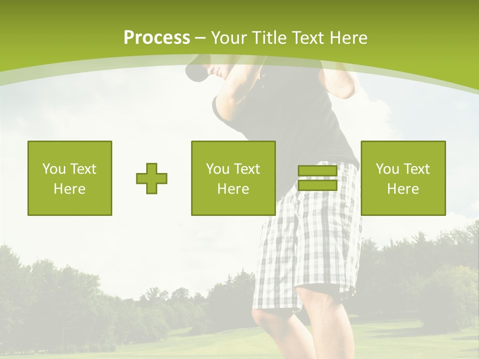 A Man Is Playing Golf On A Green Field PowerPoint Template