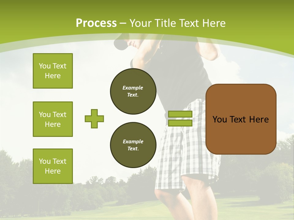 A Man Is Playing Golf On A Green Field PowerPoint Template