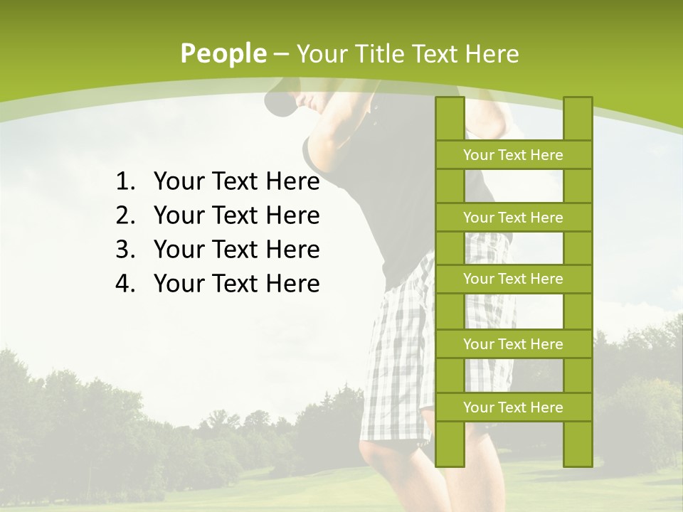 A Man Is Playing Golf On A Green Field PowerPoint Template
