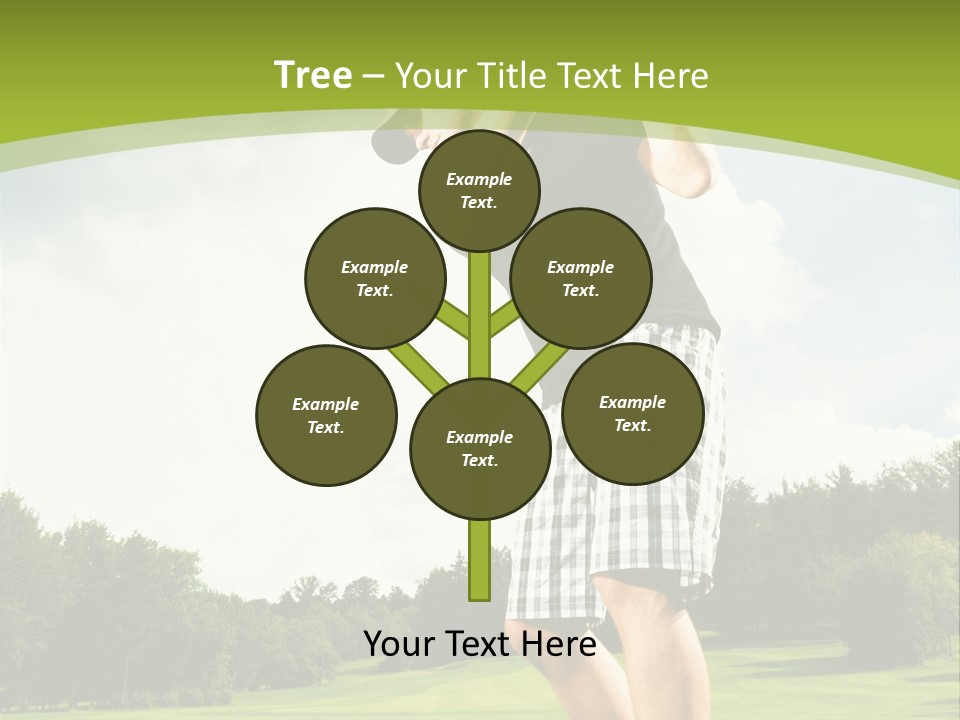 A Man Is Playing Golf On A Green Field PowerPoint Template