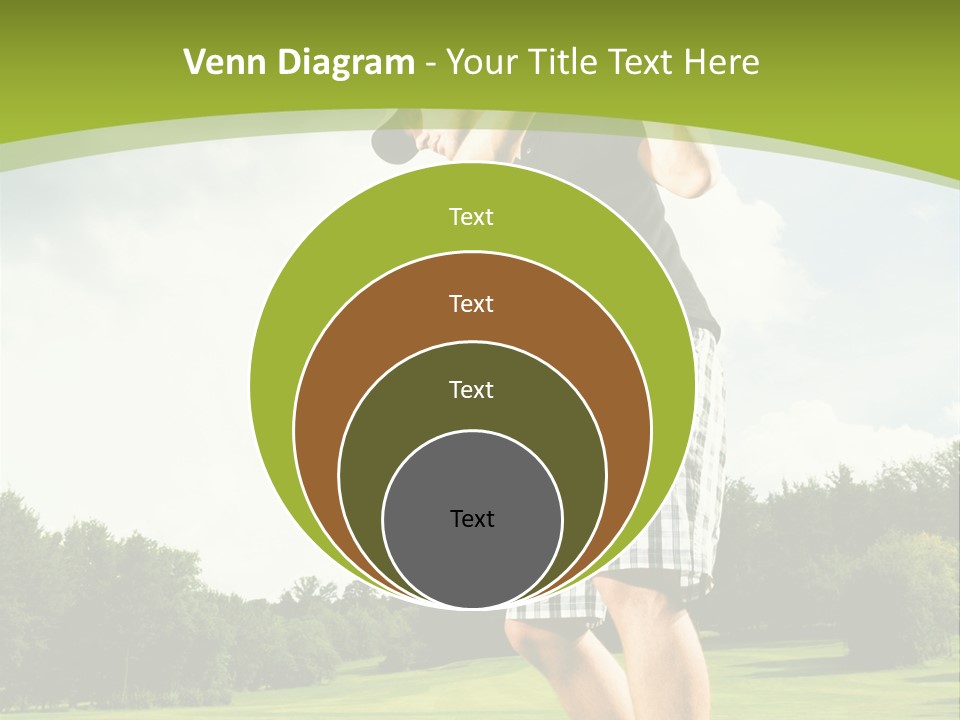 A Man Is Playing Golf On A Green Field PowerPoint Template