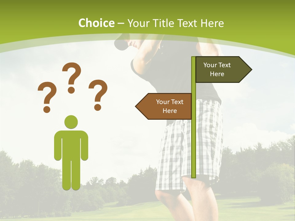 A Man Is Playing Golf On A Green Field PowerPoint Template
