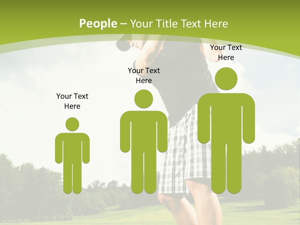 A Man Is Playing Golf On A Green Field PowerPoint Template