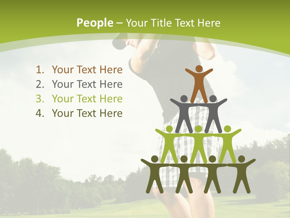 A Man Is Playing Golf On A Green Field PowerPoint Template