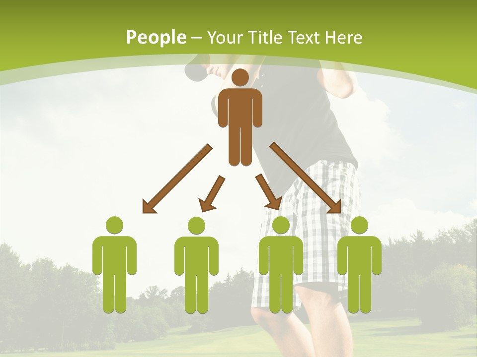 A Man Is Playing Golf On A Green Field PowerPoint Template
