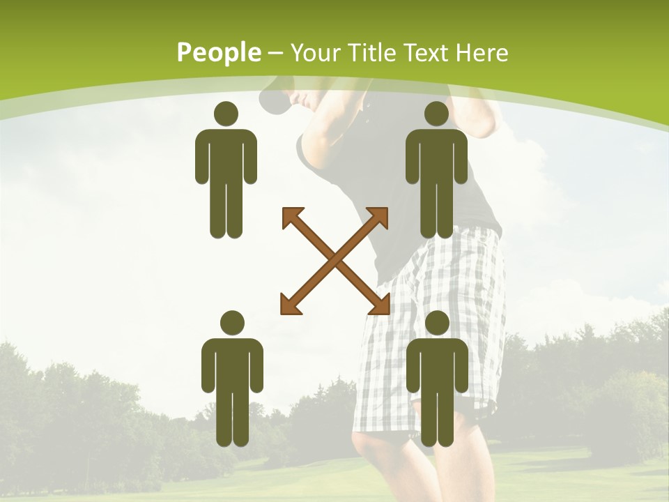 A Man Is Playing Golf On A Green Field PowerPoint Template