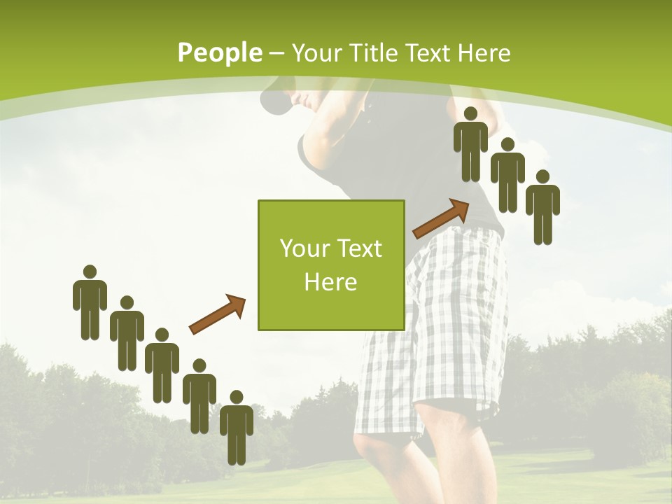 A Man Is Playing Golf On A Green Field PowerPoint Template