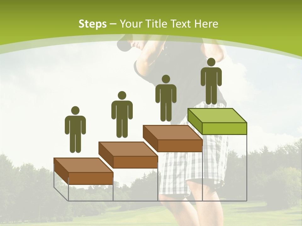 A Man Is Playing Golf On A Green Field PowerPoint Template