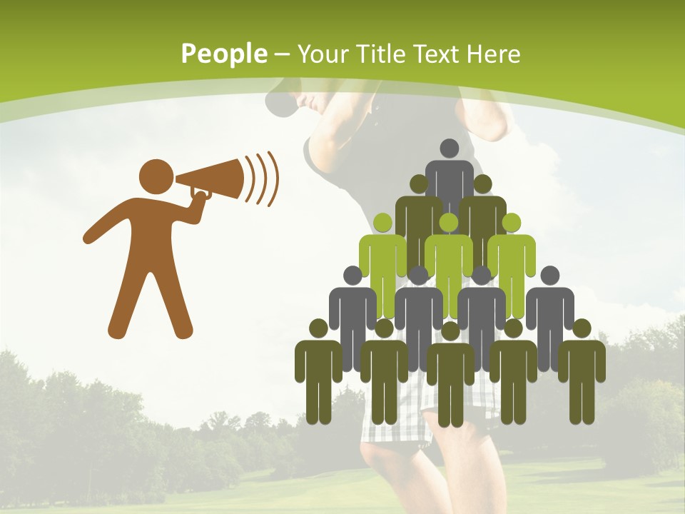 A Man Is Playing Golf On A Green Field PowerPoint Template