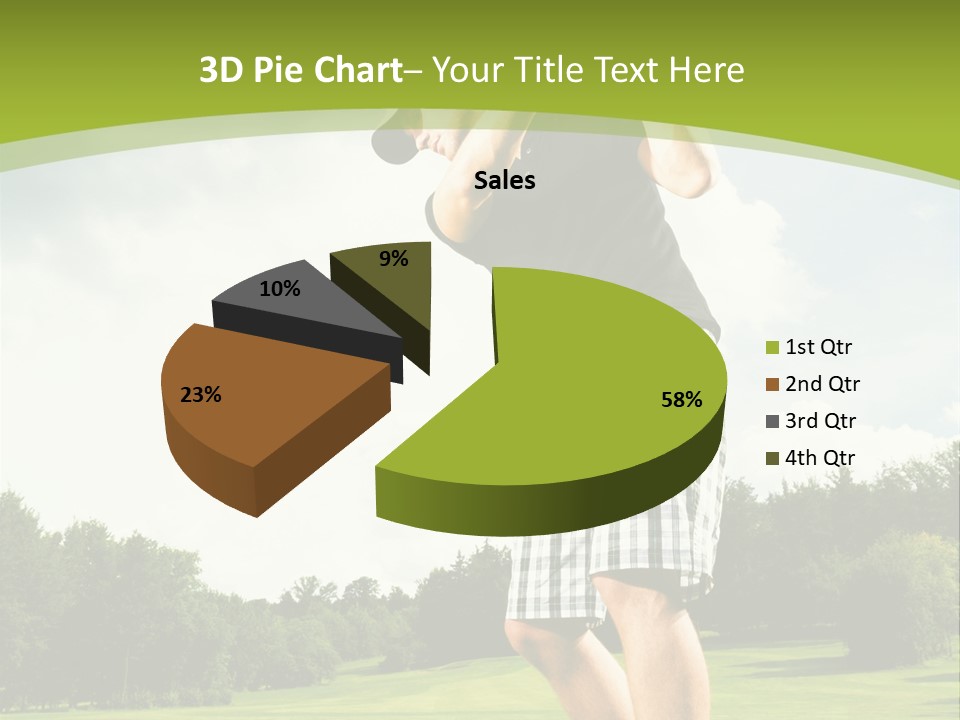 A Man Is Playing Golf On A Green Field PowerPoint Template