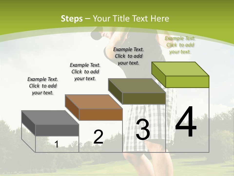 A Man Is Playing Golf On A Green Field PowerPoint Template