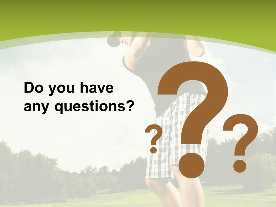 A Man Is Playing Golf On A Green Field PowerPoint Template