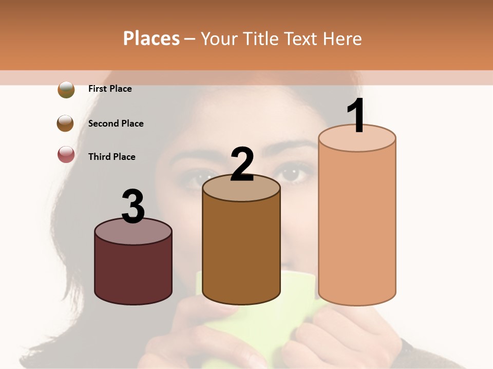 A Woman Holding A Cup Of Coffee In Her Hands PowerPoint Template