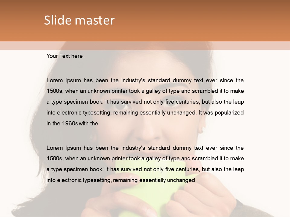 A Woman Holding A Cup Of Coffee In Her Hands PowerPoint Template