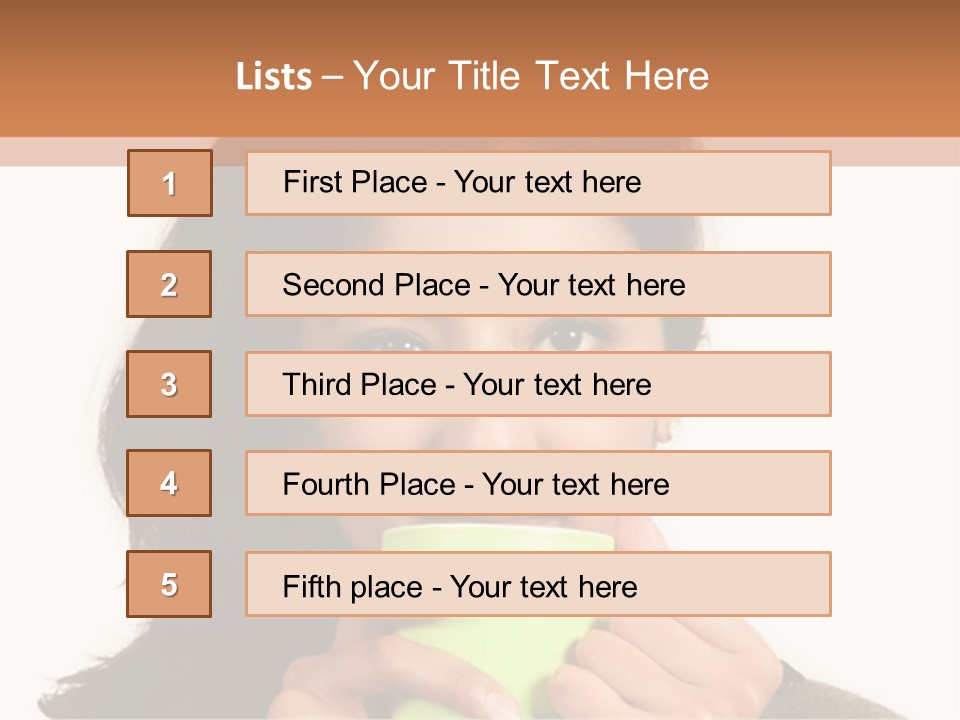 A Woman Holding A Cup Of Coffee In Her Hands PowerPoint Template