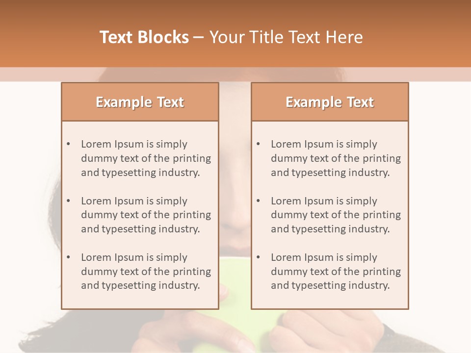 A Woman Holding A Cup Of Coffee In Her Hands PowerPoint Template