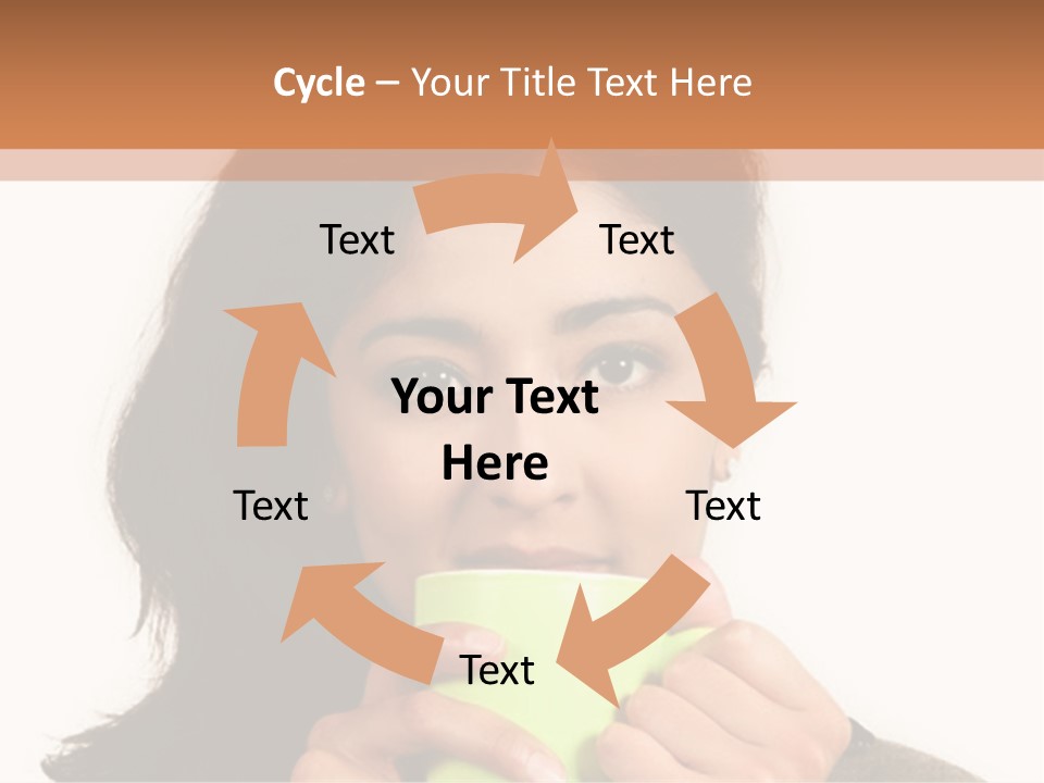 A Woman Holding A Cup Of Coffee In Her Hands PowerPoint Template