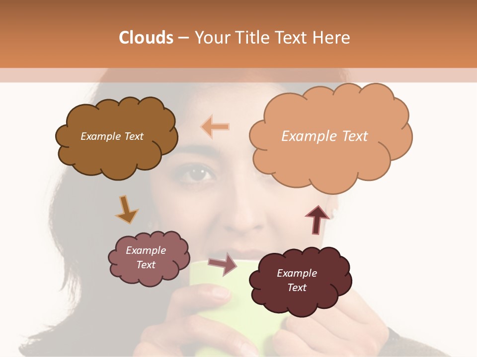 A Woman Holding A Cup Of Coffee In Her Hands PowerPoint Template