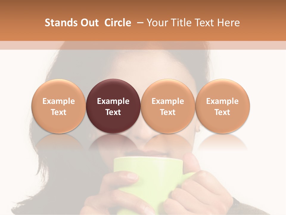 A Woman Holding A Cup Of Coffee In Her Hands PowerPoint Template