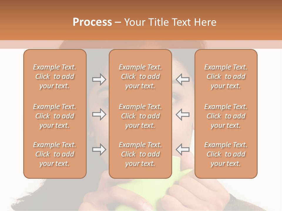 A Woman Holding A Cup Of Coffee In Her Hands PowerPoint Template