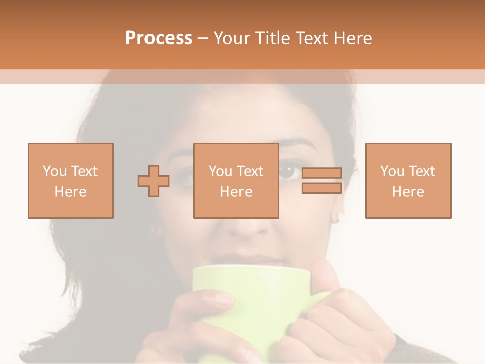A Woman Holding A Cup Of Coffee In Her Hands PowerPoint Template