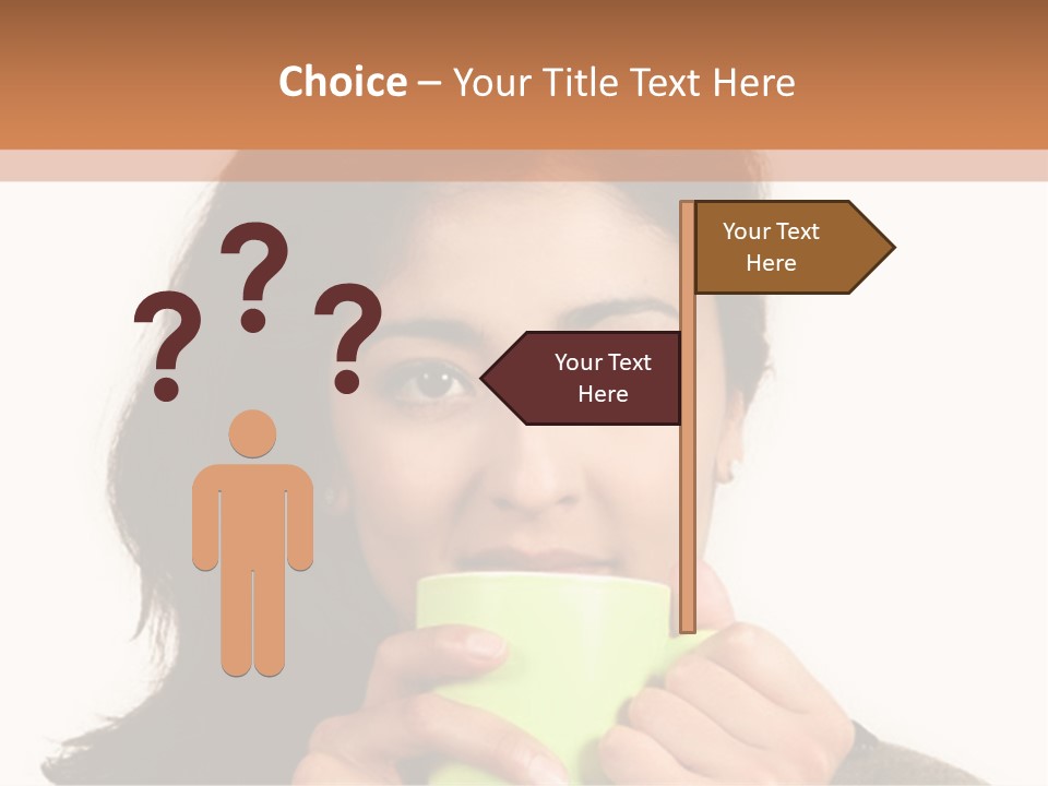 A Woman Holding A Cup Of Coffee In Her Hands PowerPoint Template