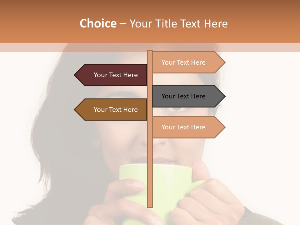 A Woman Holding A Cup Of Coffee In Her Hands PowerPoint Template