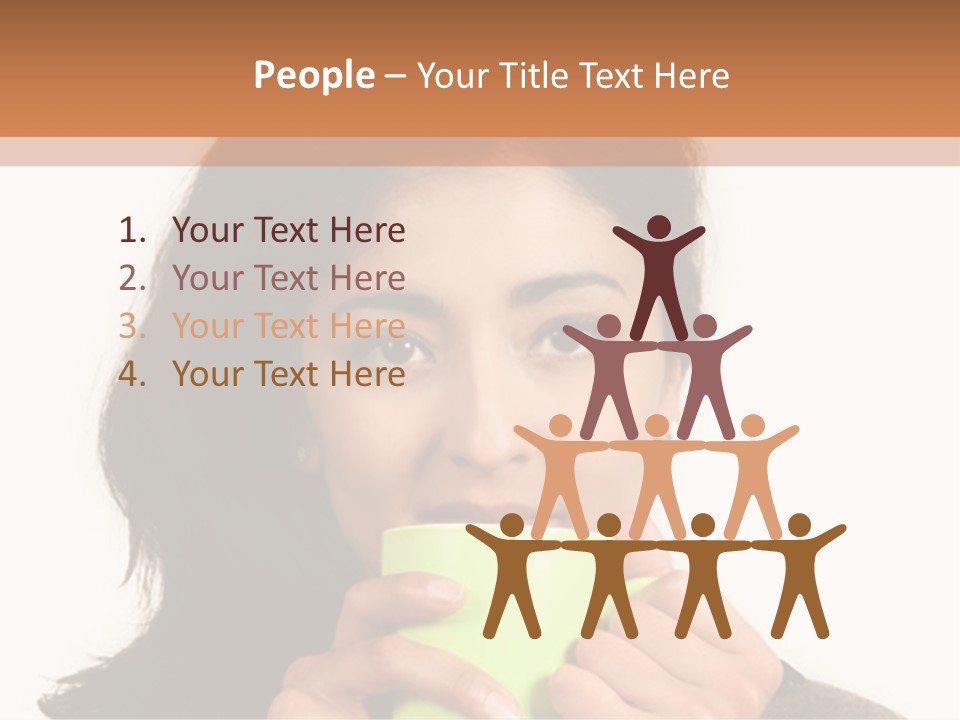 A Woman Holding A Cup Of Coffee In Her Hands PowerPoint Template