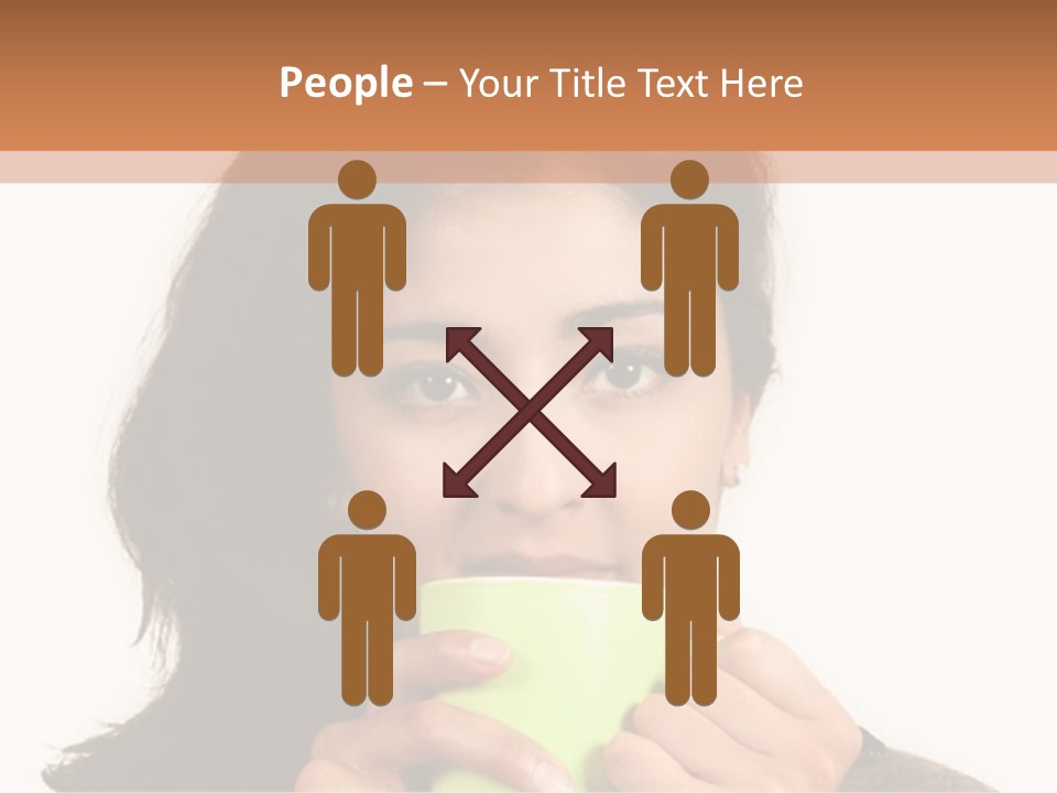 A Woman Holding A Cup Of Coffee In Her Hands PowerPoint Template