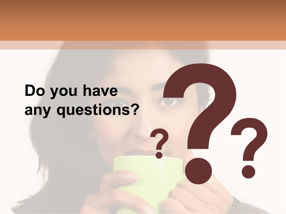 A Woman Holding A Cup Of Coffee In Her Hands PowerPoint Template
