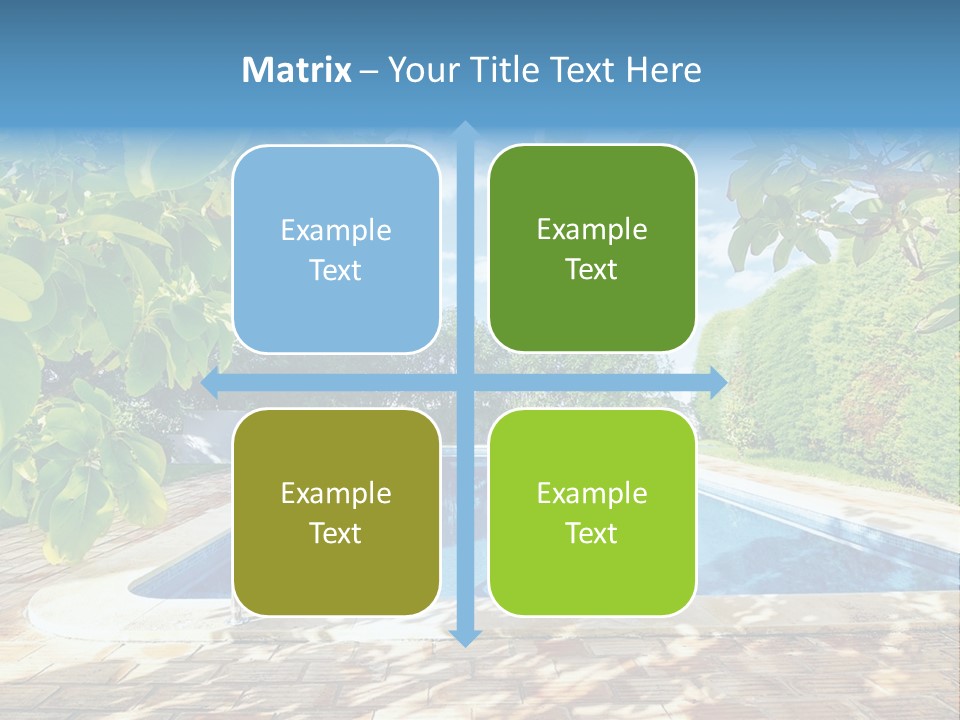 A Pool Surrounded By Trees With A Blue Sky In The Background PowerPoint Template