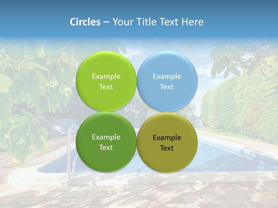 A Pool Surrounded By Trees With A Blue Sky In The Background PowerPoint Template