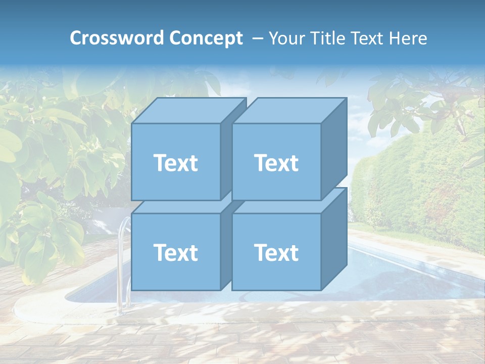 A Pool Surrounded By Trees With A Blue Sky In The Background PowerPoint Template