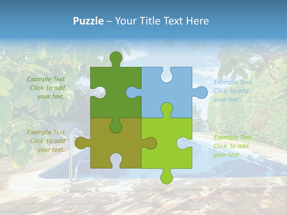 A Pool Surrounded By Trees With A Blue Sky In The Background PowerPoint Template