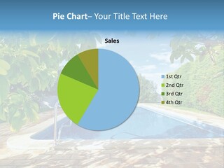 A Pool Surrounded By Trees With A Blue Sky In The Background PowerPoint Template