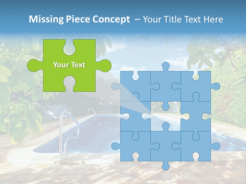 A Pool Surrounded By Trees With A Blue Sky In The Background PowerPoint Template