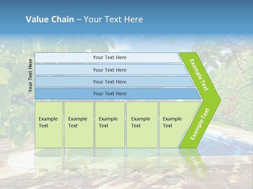 A Pool Surrounded By Trees With A Blue Sky In The Background PowerPoint Template