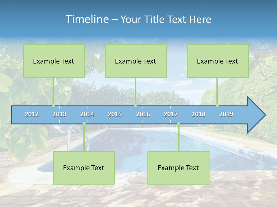 A Pool Surrounded By Trees With A Blue Sky In The Background PowerPoint Template