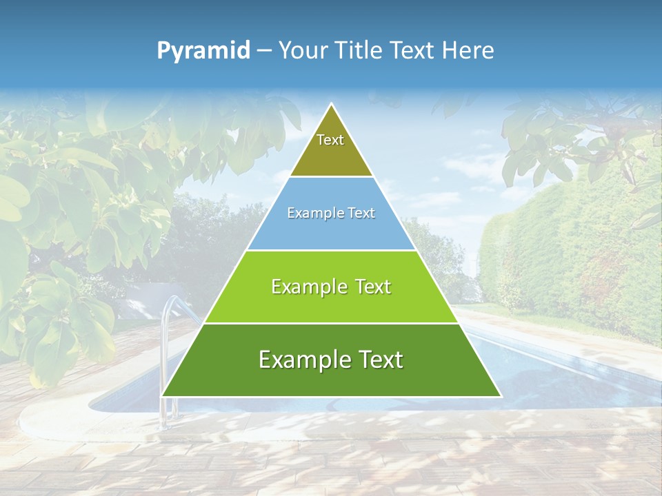 A Pool Surrounded By Trees With A Blue Sky In The Background PowerPoint Template