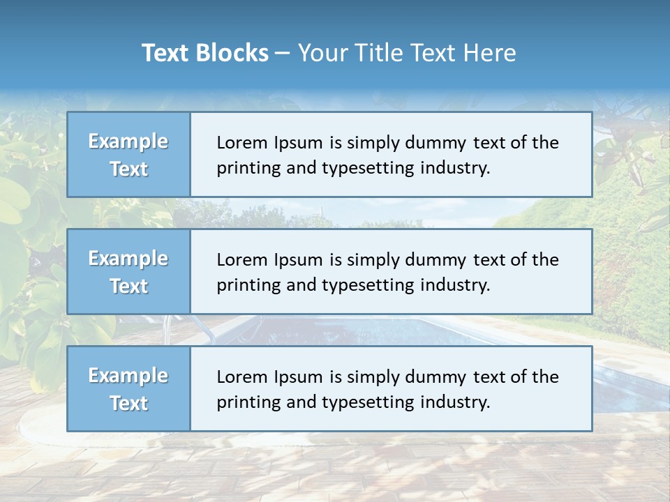 A Pool Surrounded By Trees With A Blue Sky In The Background PowerPoint Template