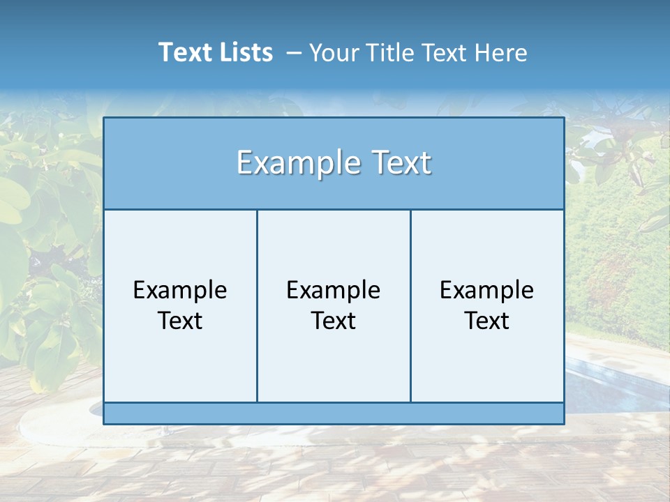 A Pool Surrounded By Trees With A Blue Sky In The Background PowerPoint Template