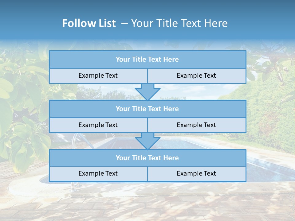 A Pool Surrounded By Trees With A Blue Sky In The Background PowerPoint Template