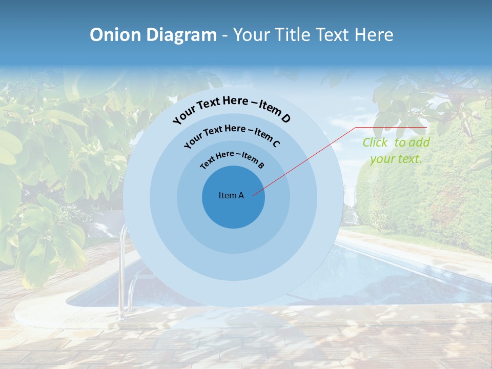A Pool Surrounded By Trees With A Blue Sky In The Background PowerPoint Template
