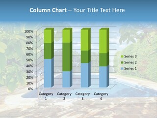 A Pool Surrounded By Trees With A Blue Sky In The Background PowerPoint Template