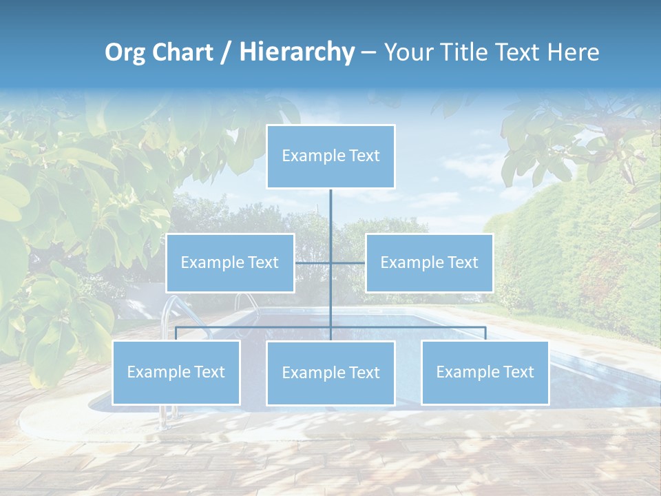 A Pool Surrounded By Trees With A Blue Sky In The Background PowerPoint Template