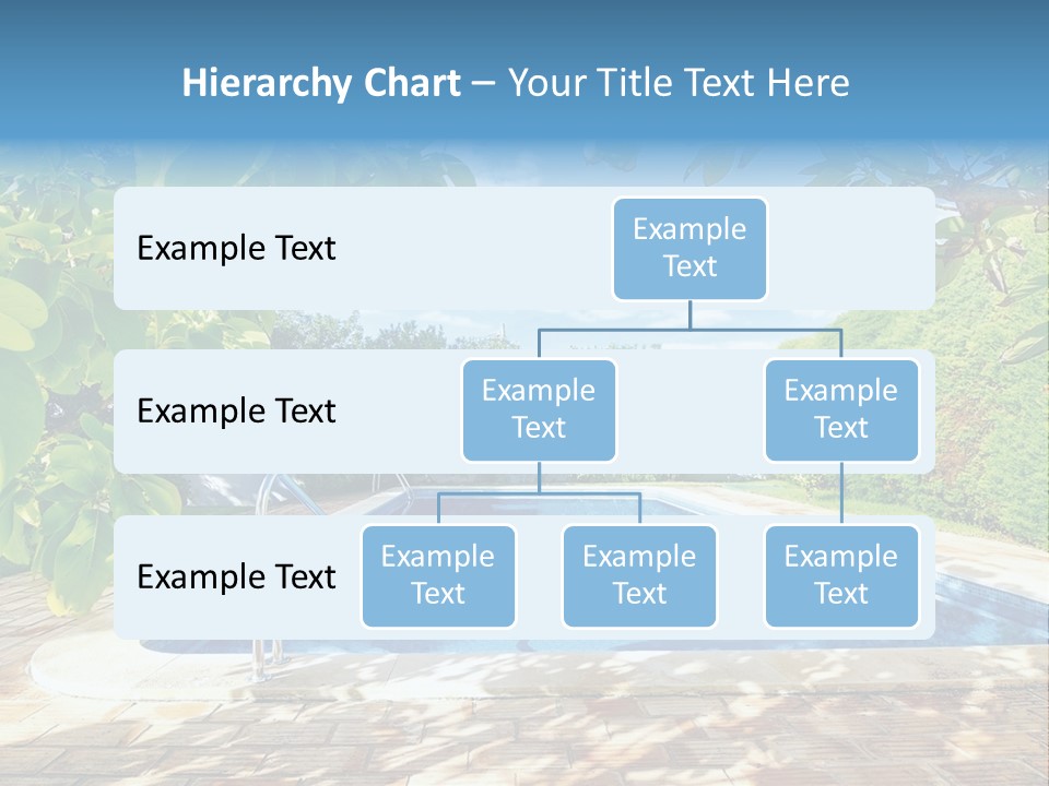 A Pool Surrounded By Trees With A Blue Sky In The Background PowerPoint Template