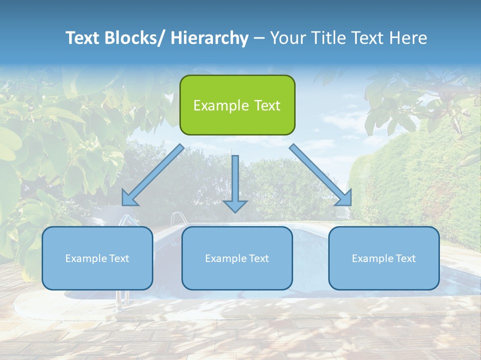 A Pool Surrounded By Trees With A Blue Sky In The Background PowerPoint Template