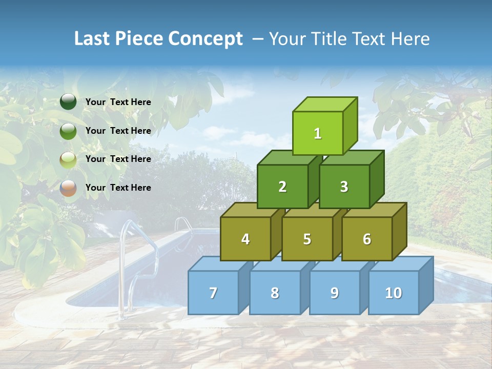 A Pool Surrounded By Trees With A Blue Sky In The Background PowerPoint Template